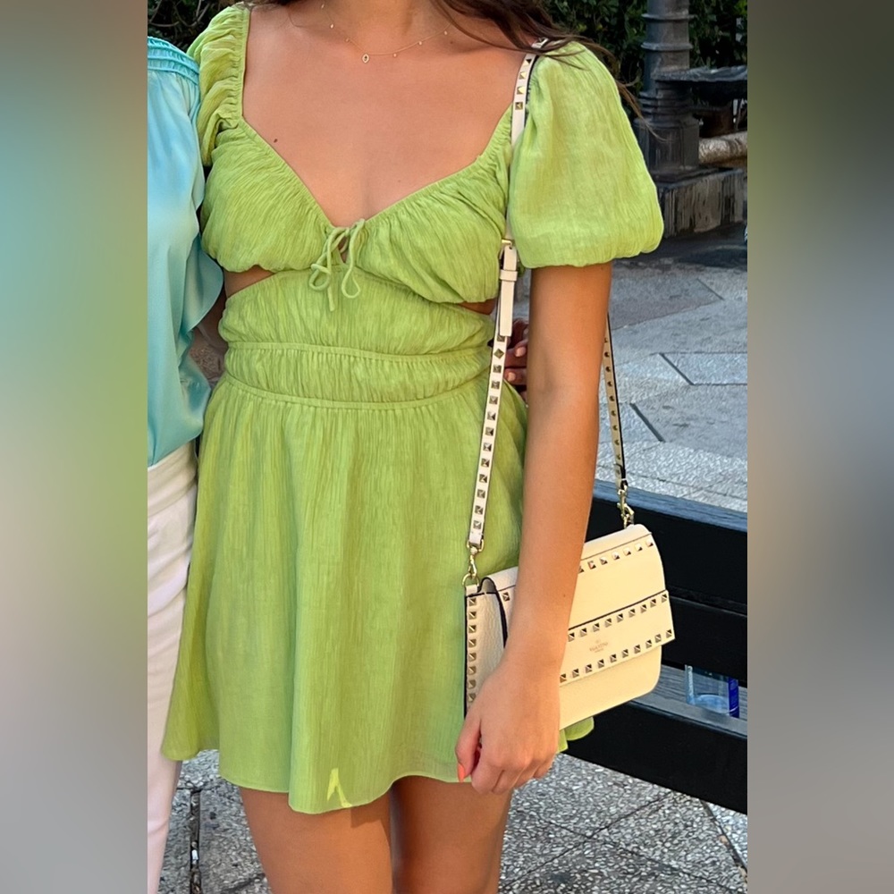 SABO skirt green mini cutout dress